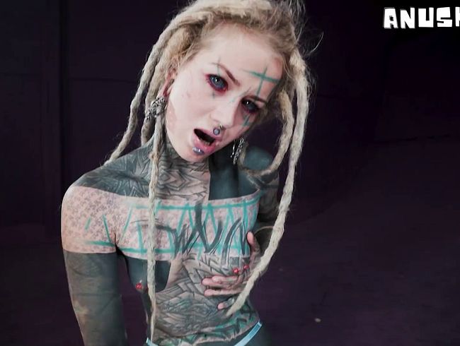 TATTOO PIERCED alt girl gives SLOPPY BJ and gets ana* fu*ked