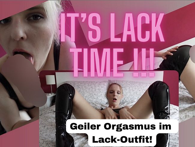 Erotische und geile Selbstbefrie***ng in heißem Lack-Outfit