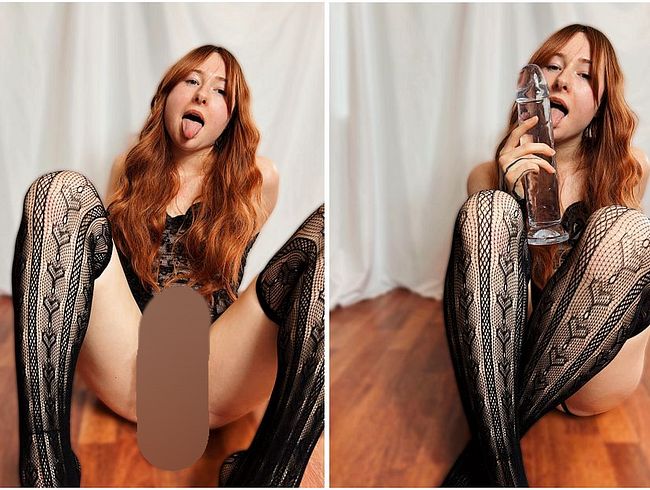 XXL dil*o 6cm breit 30cm lang - laut - Squirt - Dessous schwarz