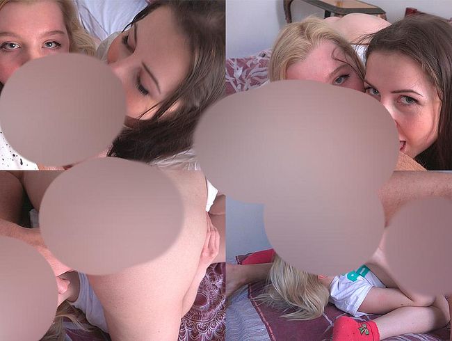 Doppelter Rimjob von zwei Teen Girls und ana*fi**. Vollversion