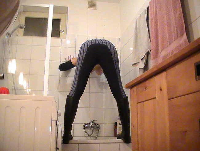 Pikeurreithose und Gummireitstiefel veredelt