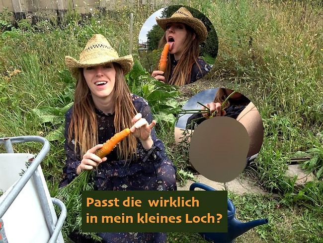 Selbstbefrie***ng nachhaltig - extrem versaute Riesenkarotte zum XXL dil*o umfunktioniert