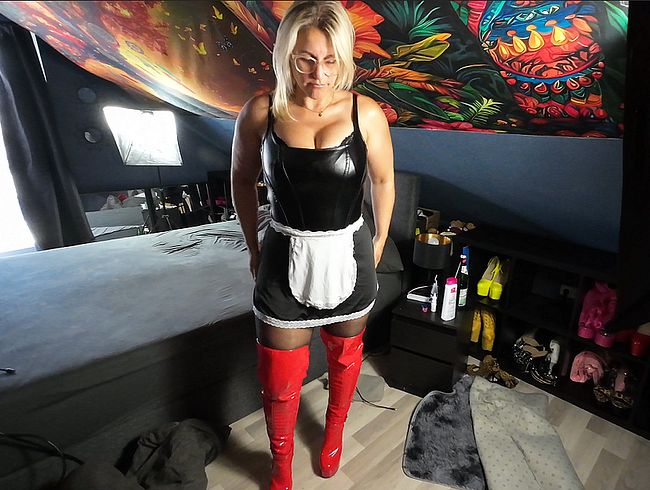 Rote Overknees - deep***oat und Cowgirl fi**. cream**e Slow Motion