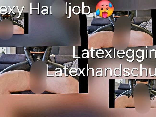 hand**b in Latexoutfit ! Latexleggings + Latexhandschuhe ! Fetischhand**b
