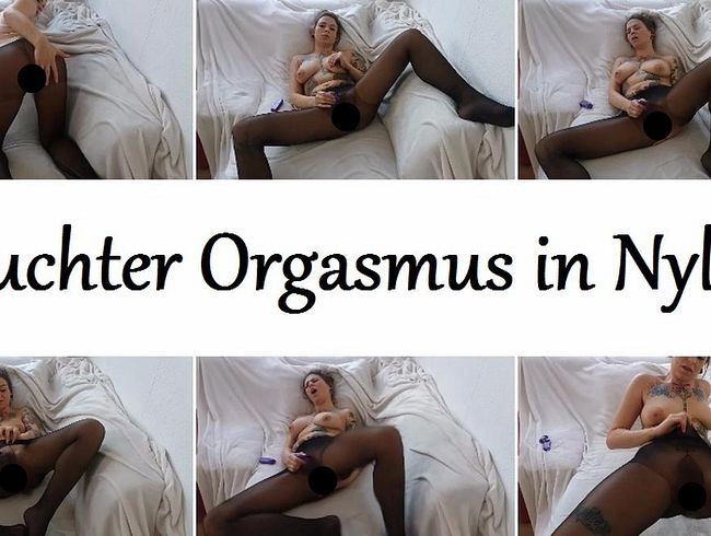 Feuchter Orgasmus in Nylon Strumpfhose