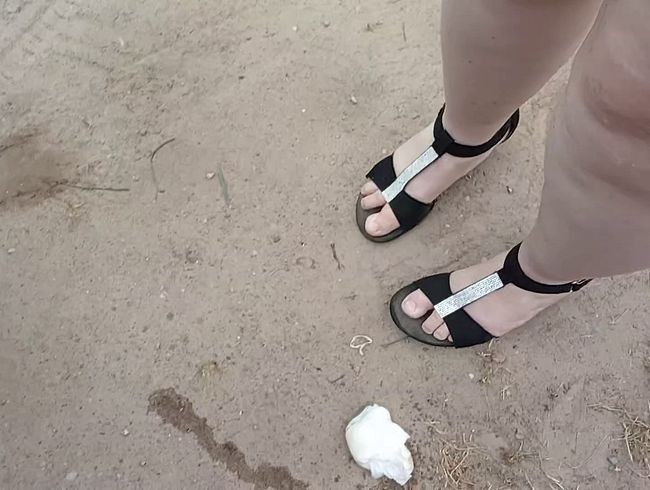 Outdoor pi** mit Taschentuch abputzen userwunsch